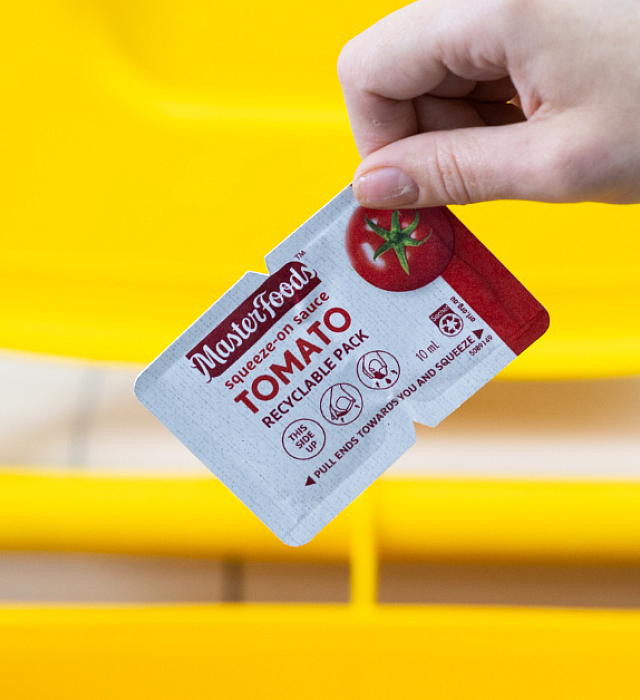 MasterFoods paper-based pack being recycled