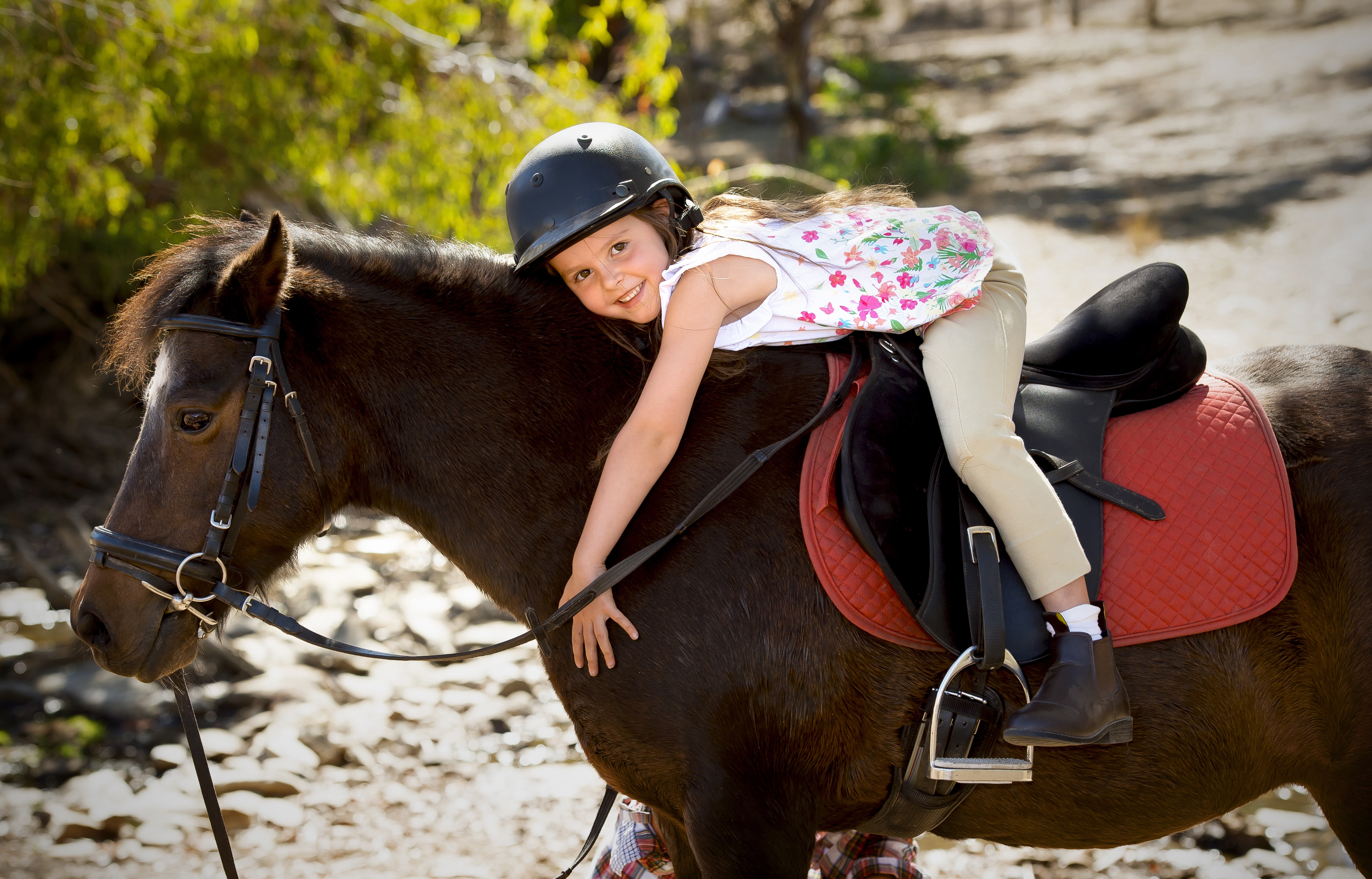 Girl riding horse