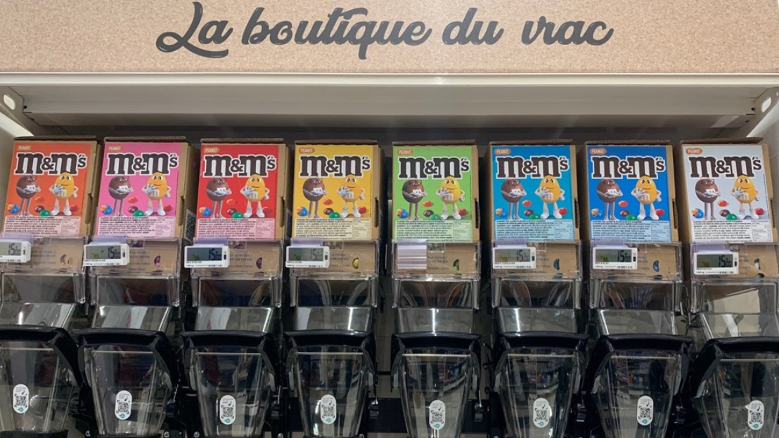 Bulk M&M's canisters