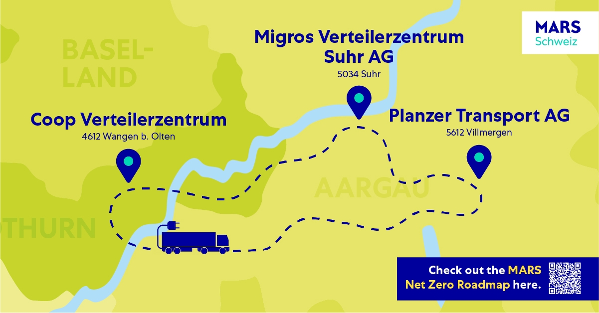 Mars Schweiz und Planzer setzen auf E-LKW für einen grünen Reifenabdruck