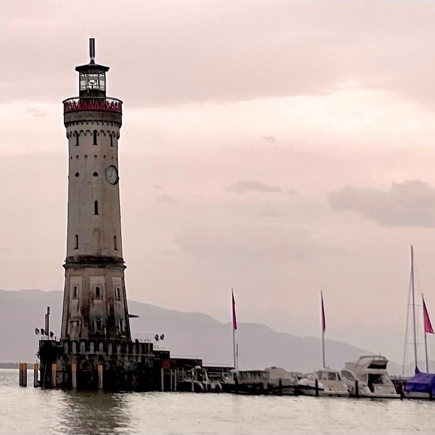 The Lindau Lighthouse on the banks of Lake Constance
