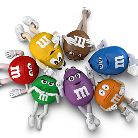 The new cast of M&M'S including Purple