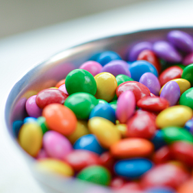 A bowl of colorful M&M'S