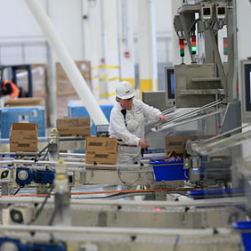 A Mars associate working in a warehouse