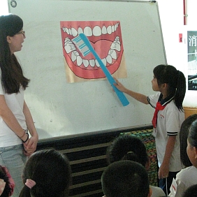 A child participates in Save the Children's School Health & Nutrition program